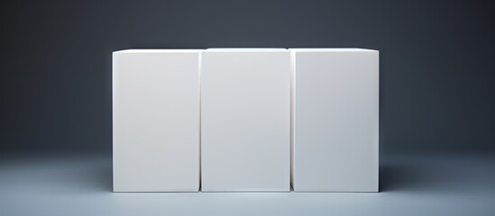 Wall Mural - Multiple angles of a blank white box captured in a copy space image