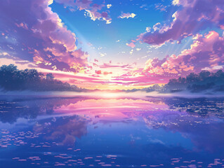 Poster - sunset over the ocean