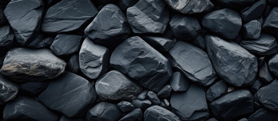 Poster - Abstract black stone background with copy space image