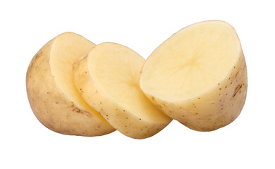 Wall Mural - half potatoes and sliced isolated, transparent PNG,  PNG format, cut out