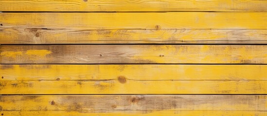 Wall Mural - A textured shabby surface of yellow wooden boards with striped design. Copy space image. Place for adding text and design