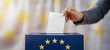 European Union election voting box closeup, Generative AI