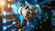 © Natalia - A digital handshake symbolizing modern cyber partnerships and agreements in the context of global connectivity and data exchange.