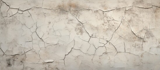 Wall Mural - A textured background of a vintage white painted wall with cracks perfect for adding copy space to an image