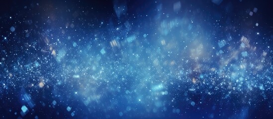 A sparkling blue abstract texture background adorned with twinkling stars and ample copy space for text or images