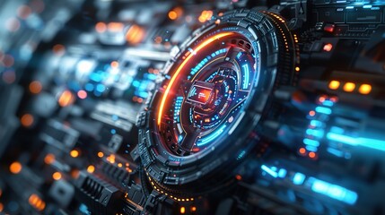 Poster - high-tech gadget with futuristic features