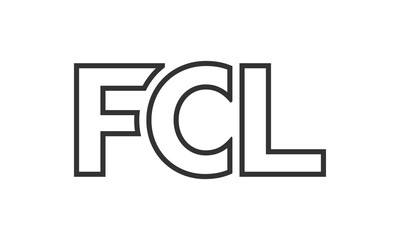 Poster - FCL logo design template with strong and modern bold text. Initial based vector logotype featuring simple and minimal typography. Trendy company identity.