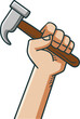 hand holding hammer illustration