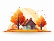 Energy saving flat design front view autumn animation vivid