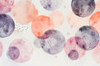Watercolor circles in soft pastel colors, abstract art background with paint splashes.