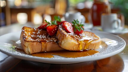 Poster - Honey Toast on White Dish, Thailand.