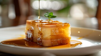 Poster - Honey Toast on White Dish, Thailand.