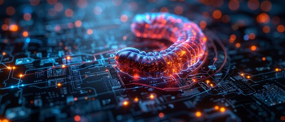 Poster - An online banking concept, a login username and password, a virtual bank icon, and a finance ecosystem on a laptop. Concepts and statements about online banking, cyber security, and computer