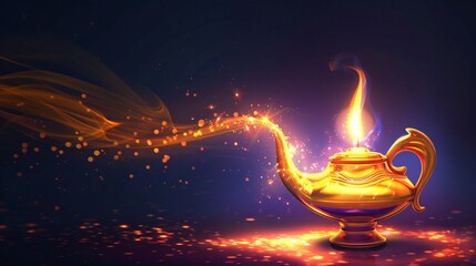 Wall Mural - magic lamp with lights