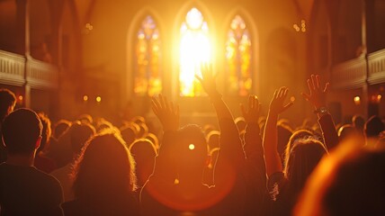 Wall Mural - Christian congregations collectively worship God