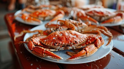 Sticker - Red crabs on a plate