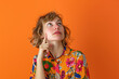 © Vig - Beautiful Young Woman Thinking, Clear Background, Generative AI