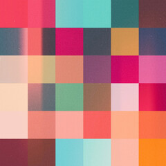 Poster - AI generated illustration of abstract pixel mosaic pattern in various textures and palettes