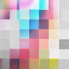 Poster - AI generated illustration of abstract pixel mosaic pattern in various textures and palettes