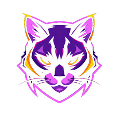 Sticker - Stylized purple panther head against a dark background