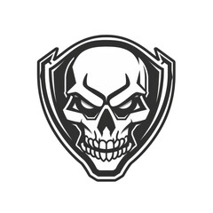 Sticker - Stylized skull emblem with shield contour