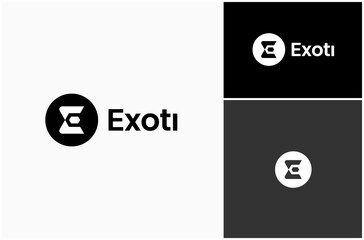 Sticker - Letter E Initial Monogram Circle Emblem Simple Modern Vector Logo Design Illustration