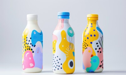 A young people style package design yogurt bottle