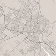 Karaj map, city in Iran. Streetmap municipal area.