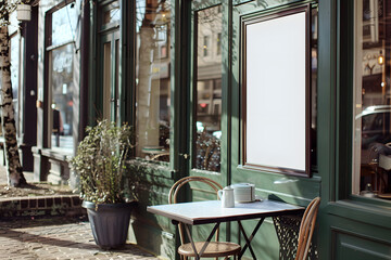 Sticker - coffee shop sign blank white outside