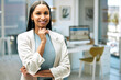 © peopleimages.com - Portrait, business and woman with smile, creativity and public relations, publicist and PR specialist. Startup, female employee and happy in office, copywriter and professional in agency and pride