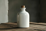 Fototapeta  - Luxury elegant white jar in wood floor