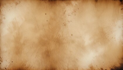 Wall Mural - Old brown paper parchment background with distressed vintage stains and ink spatter and white