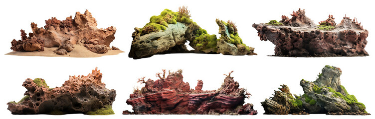 Canvas Print - Set of heavy reef rocks, cut out