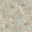 Seamless vector floral pattern - floral elements, leaf branches on a dark brown background; for wrappers, wallpaper, cards, greeting cards, wedding invitations, romantic events.