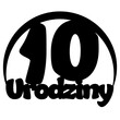 Vector 10th Birthday polish lettering cutting cake topper