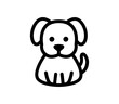 Dog icon. Vector sitting dog icon.