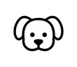Dog icon. Vector black line dog head icon.