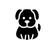 Dog icon. Vector black sitting dog icon.