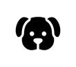 Dog icon. Vector black dog head icon.