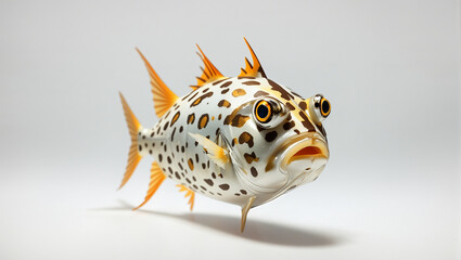 Wall Mural - cowfish on whte background