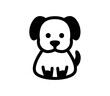 Dog icon. Vector sitting dog icon. 