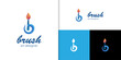 Brush logo with letter b for identity name brand. painter artistic vector logo identity design