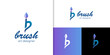 Brush logo with letter b for identity name brand. painter artistic vector logo identity design