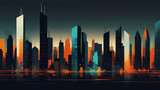Abstract Background With City Building View Theme