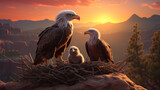 Fototapeta  - eagle at sunset