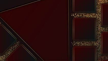 Wall Mural - Dark banner background with deep red and gold details.