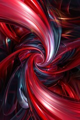 Wall Mural - Vibrant Red and Black Abstract Swirl Design - Artistic Background for Creative Projects