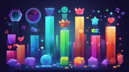 Poster - An infographic template with a colorful bar chart and design elements