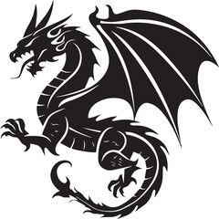 Sticker - silhouette of a dragon