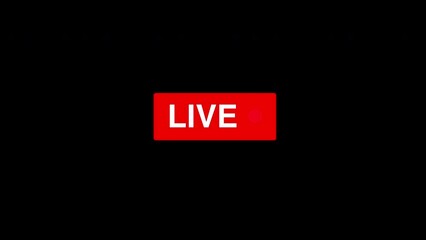 Red blinking live on air motion graphics animation black background